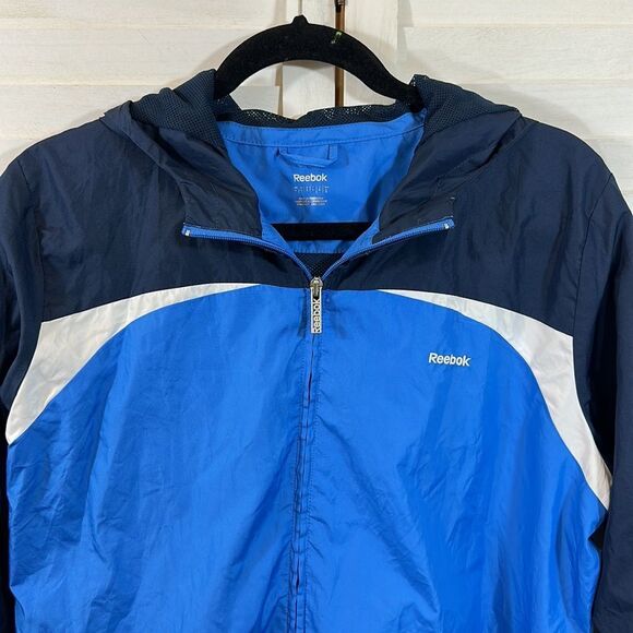 Reebok Track Windbreaker Large Lightweight Jacket Lined - Picture 2 of 14